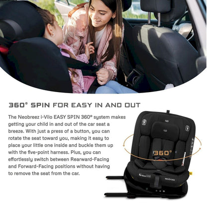نيو بريز I‑Vilo 360° ISOFIX I‑Size مقعد سيارة للأطفال الكل في واحد (أسود)