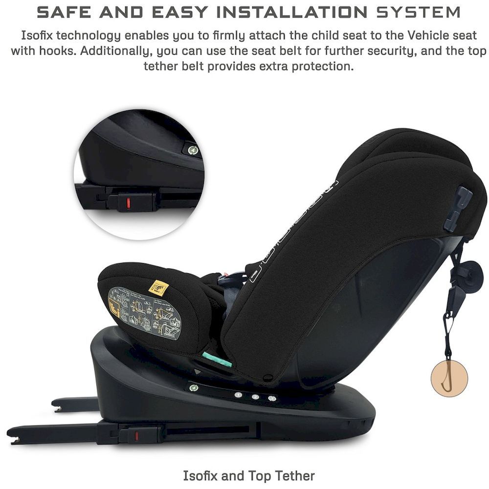 نيو بريز I‑Vilo 360° ISOFIX I‑Size مقعد سيارة للأطفال الكل في واحد (أسود)