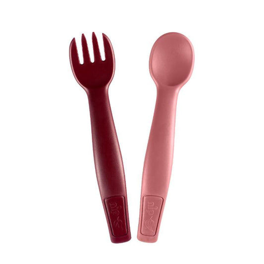 Nip Spoon & Fork Eco Friendly Cutlery Set (Red)