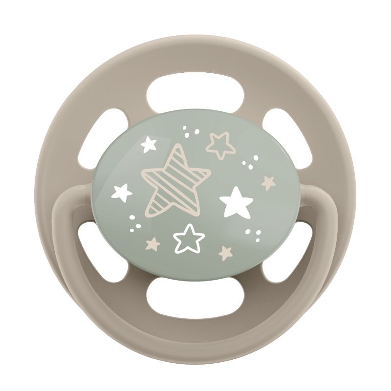 Nip Cherry Round Baby Pacifier Night Glows In The Dark (0-6 Months) - Pack of 2