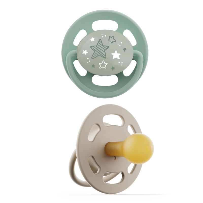 Nip Cherry Round Baby Pacifier Night Glows In The Dark (0-6 Months) - Pack of 2