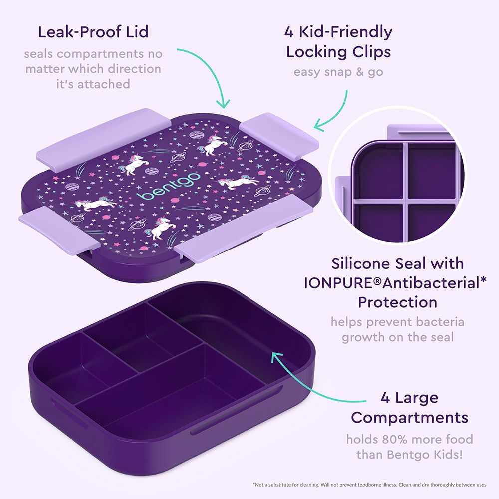 Bentgo Kids Prints 4 Compartment Slim Lunch Box