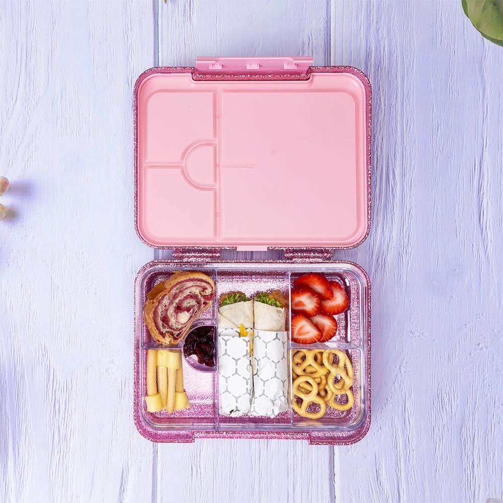 Easy Kids Convertible Bento Lunch Box 6 & 4 Glitter
