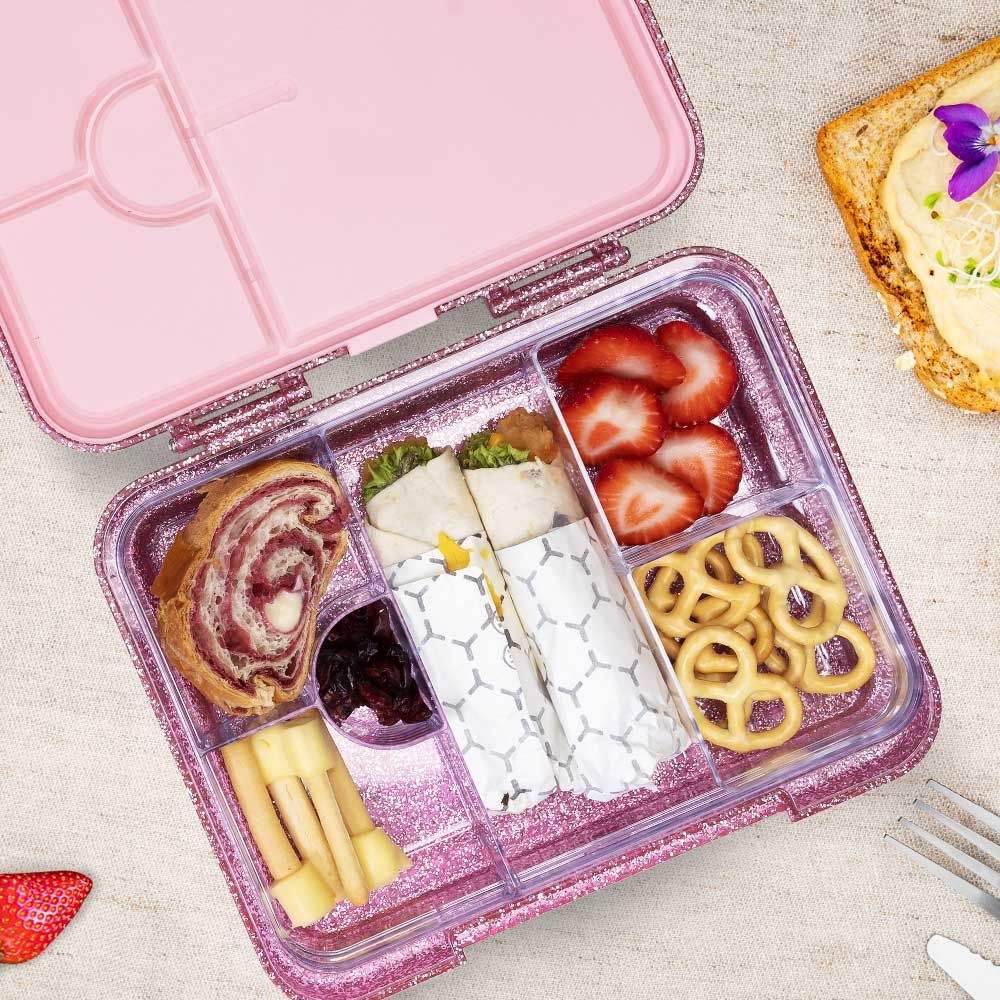 Easy Kids Convertible Bento Lunch Box 6 & 4 Glitter