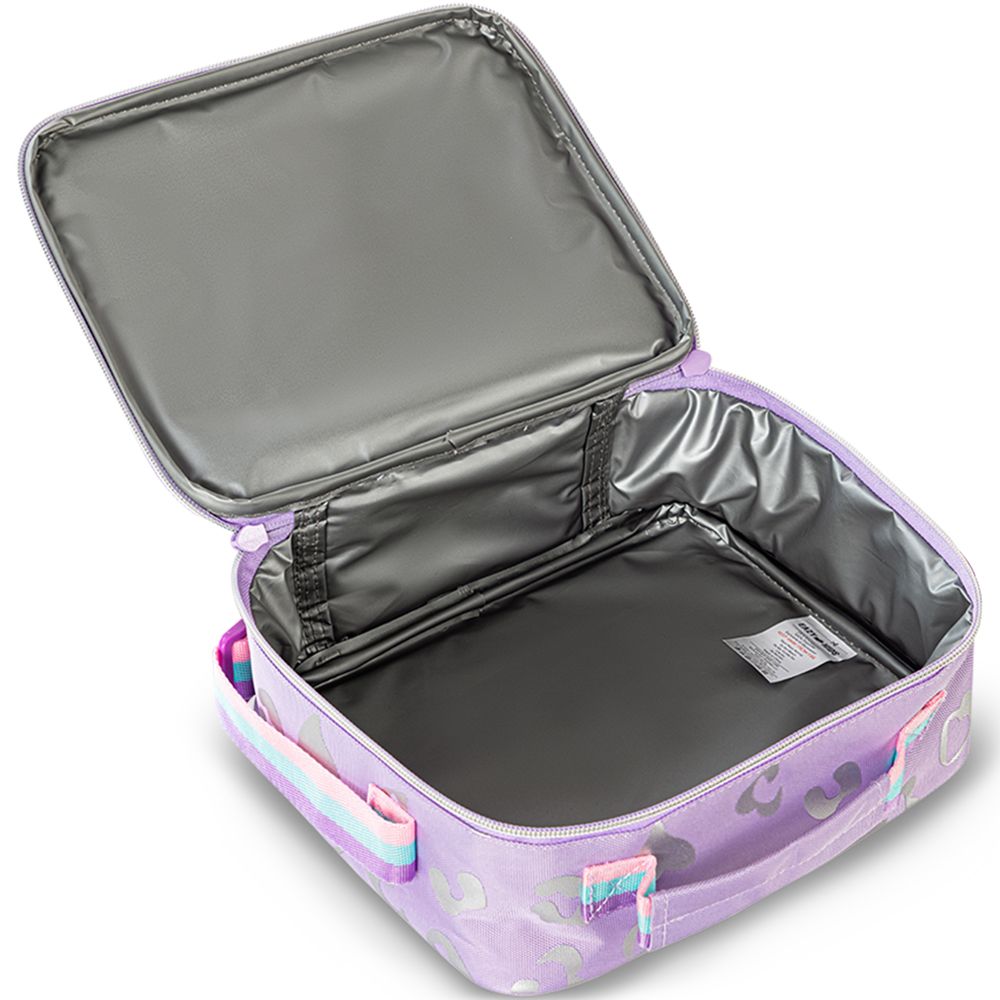 Eazy Kids Trolley School Bag Set of 3 With Lunch Bag & Pencil Pouch (Love Purple)
