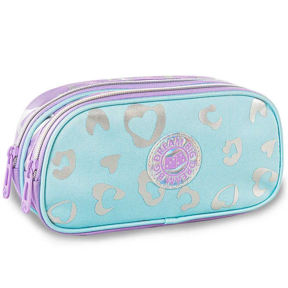 Eazy Kids Trolley School Bag Set of 3 With Lunch Bag & Pencil Pouch (Love Purple)