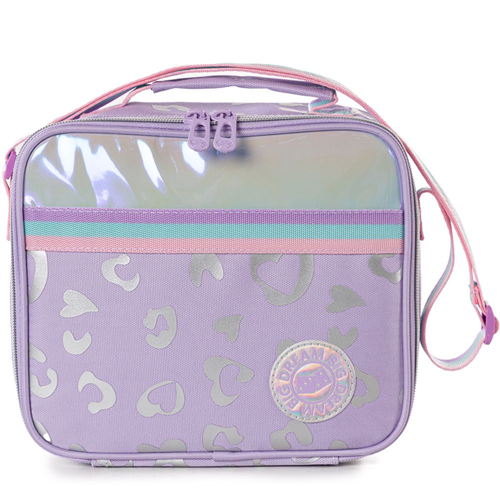 Eazy Kids Trolley School Bag Set of 3 With Lunch Bag & Pencil Pouch (Love Purple)