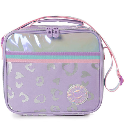 Eazy Kids Trolley School Bag Set of 3 With Lunch Bag & Pencil Pouch (Love Purple)