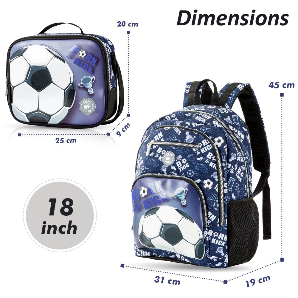 Eazy Kids Set of 3 Backpack With Lunch Bag & Pencil Case