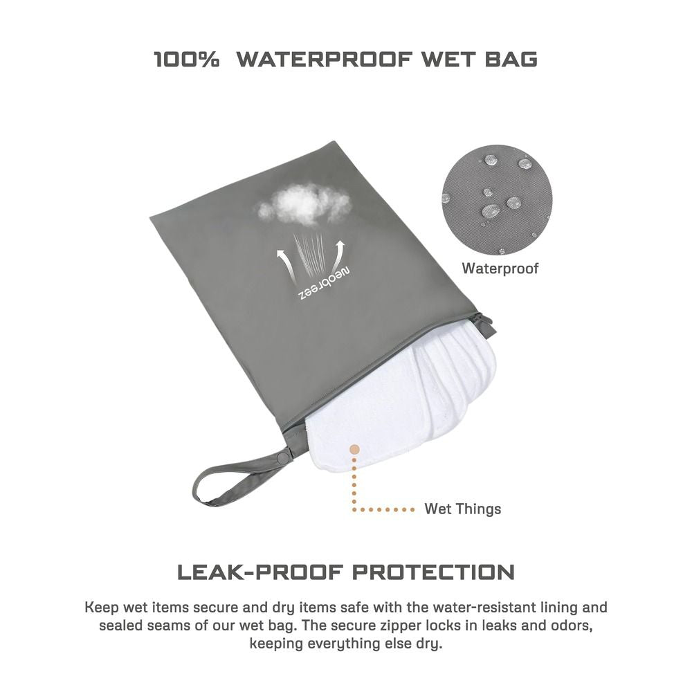 Neobreez Wet & Dry Bag Leak Proof For Diaper Bag/Stroller (Grey)