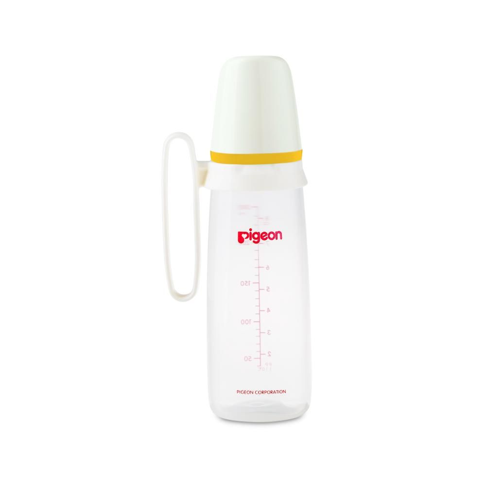 Pigeon Glass Feeding Bottle With Handle (240ml)