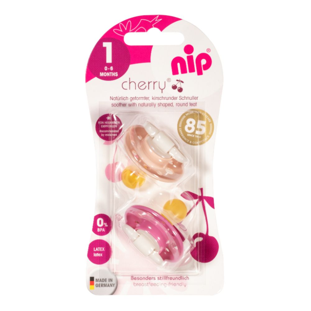 Nip Cherry Round Latex Soother - Size 1 (0M+)