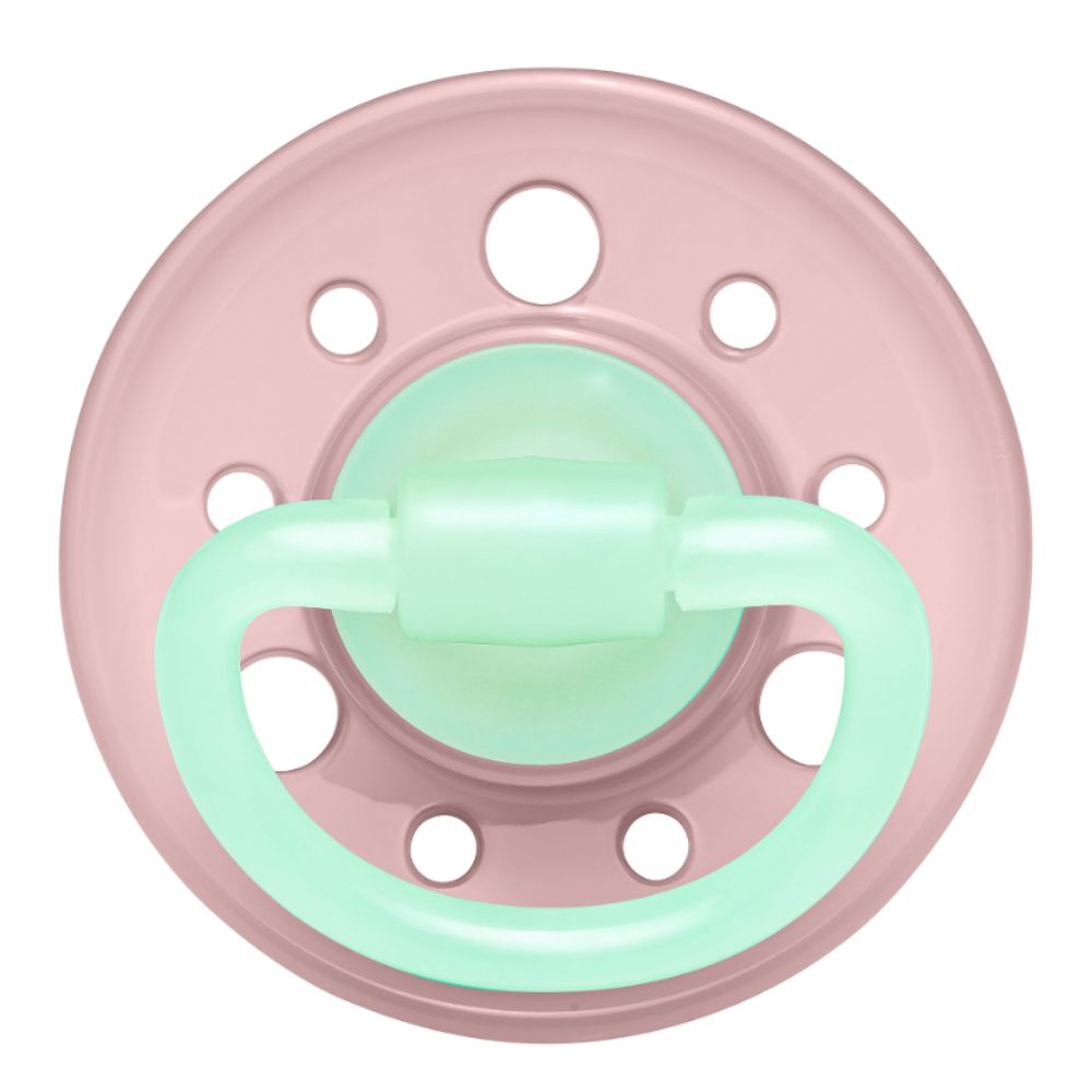 Nip Cherry Glow In The Dark Round Latex Soother - Size 1 (0m+)