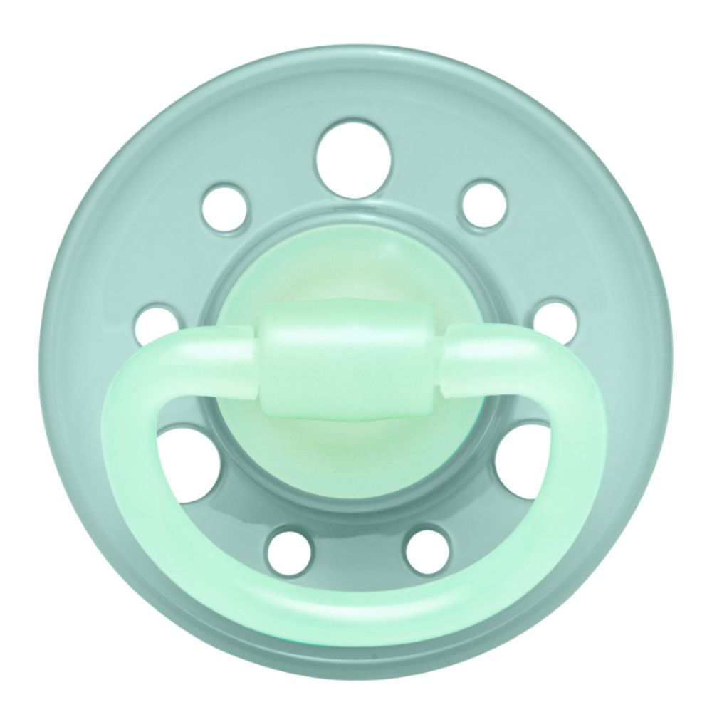 Nip Cherry Glow In The Dark Round Latex Soother - Size 1 (0m+)