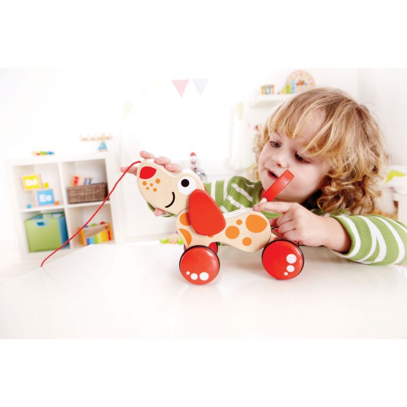 Hape Puppy Push & Pull Walk A Long Wooden Toy