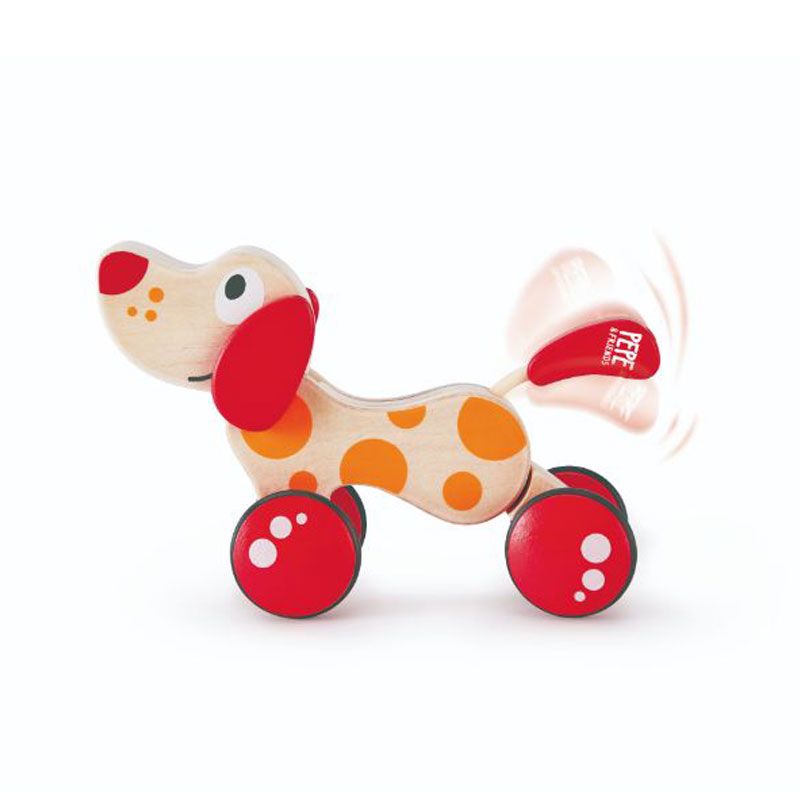 Hape Puppy Push & Pull Walk A Long Wooden Toy