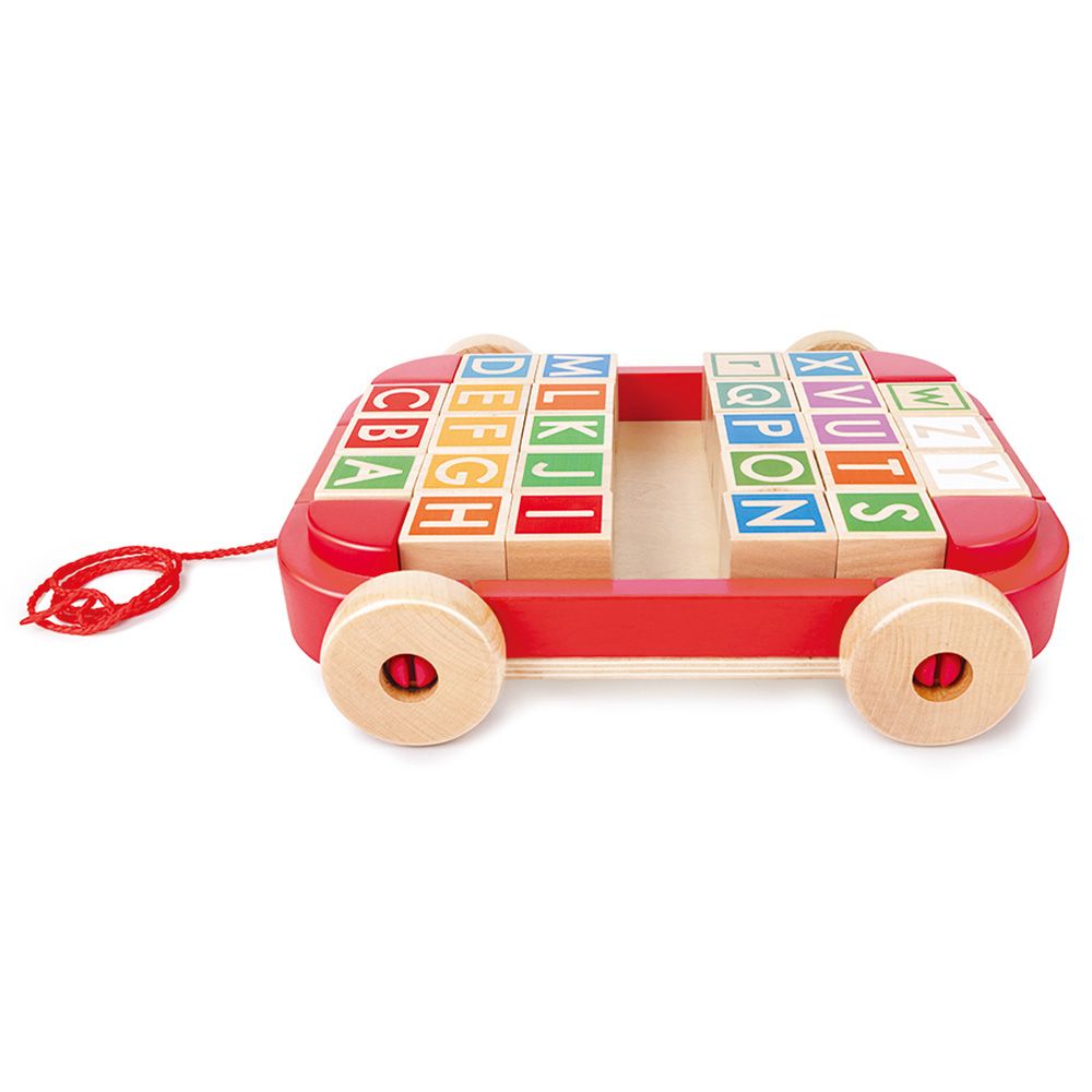 Hape Pull Along Cart With Stacking Blocks