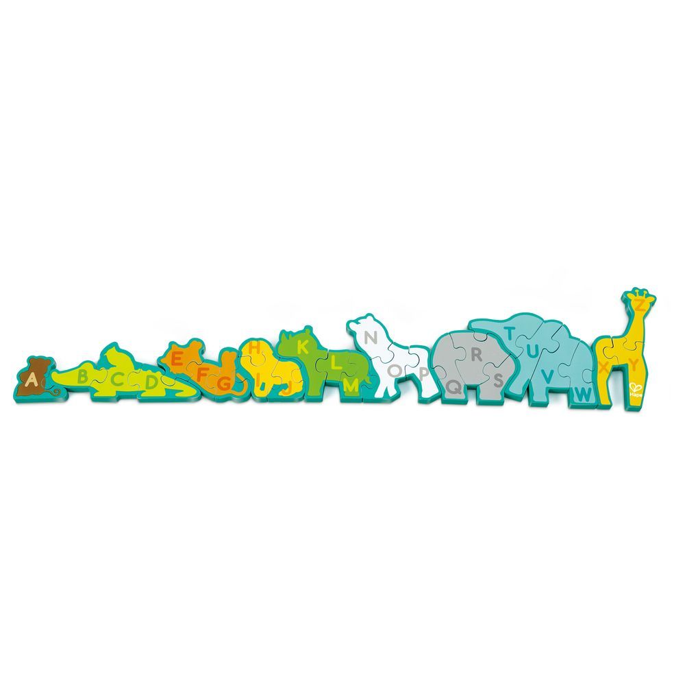 Hape Double Sided Alphabet & Animal Wooden Puzzle (26 Pcs)
