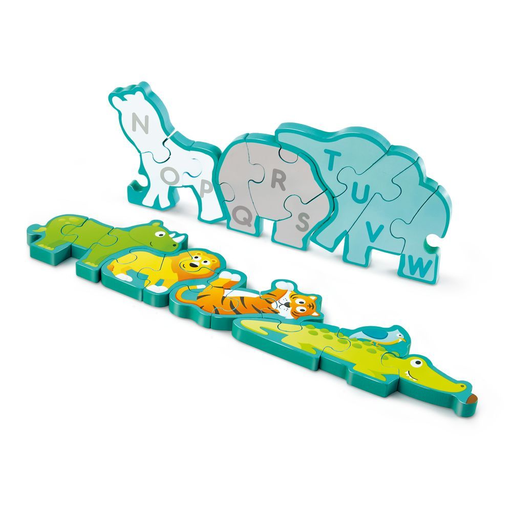 Hape Double Sided Alphabet & Animal Wooden Puzzle (26 Pcs)