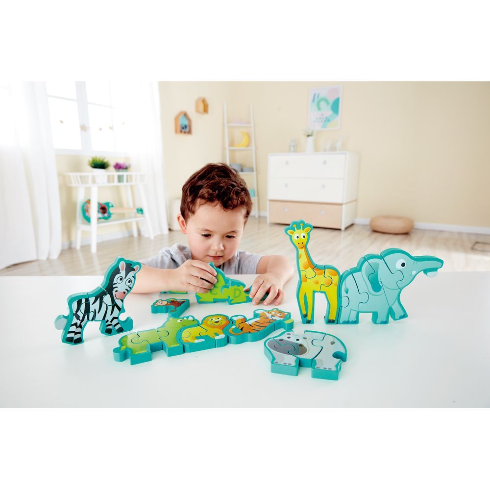 Hape Double Sided Alphabet & Animal Wooden Puzzle (26 Pcs)