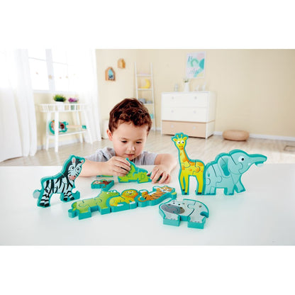 Hape Double Sided Alphabet & Animal Wooden Puzzle (26 Pcs)
