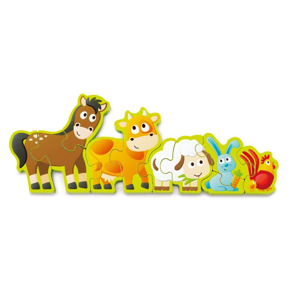 Hape Double Sided Numbers & Farm Animal Wooden Jigsaw Puzzle