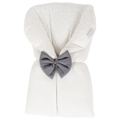 White & Grey Baby Sleeping Bag White With Bow