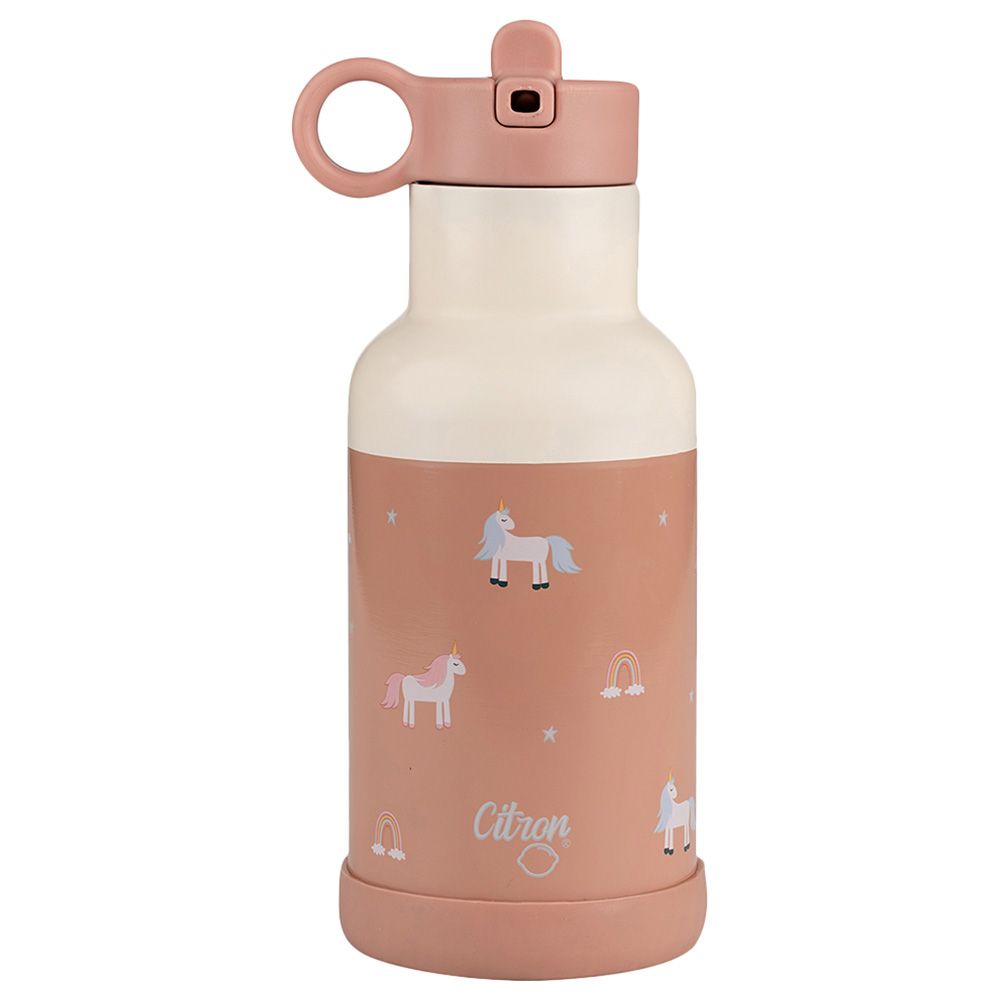قنينة ماء من الفولاذ المقاوم للصدأ بشكل وحيد القرن من سيتـرون - وردي (350ml)