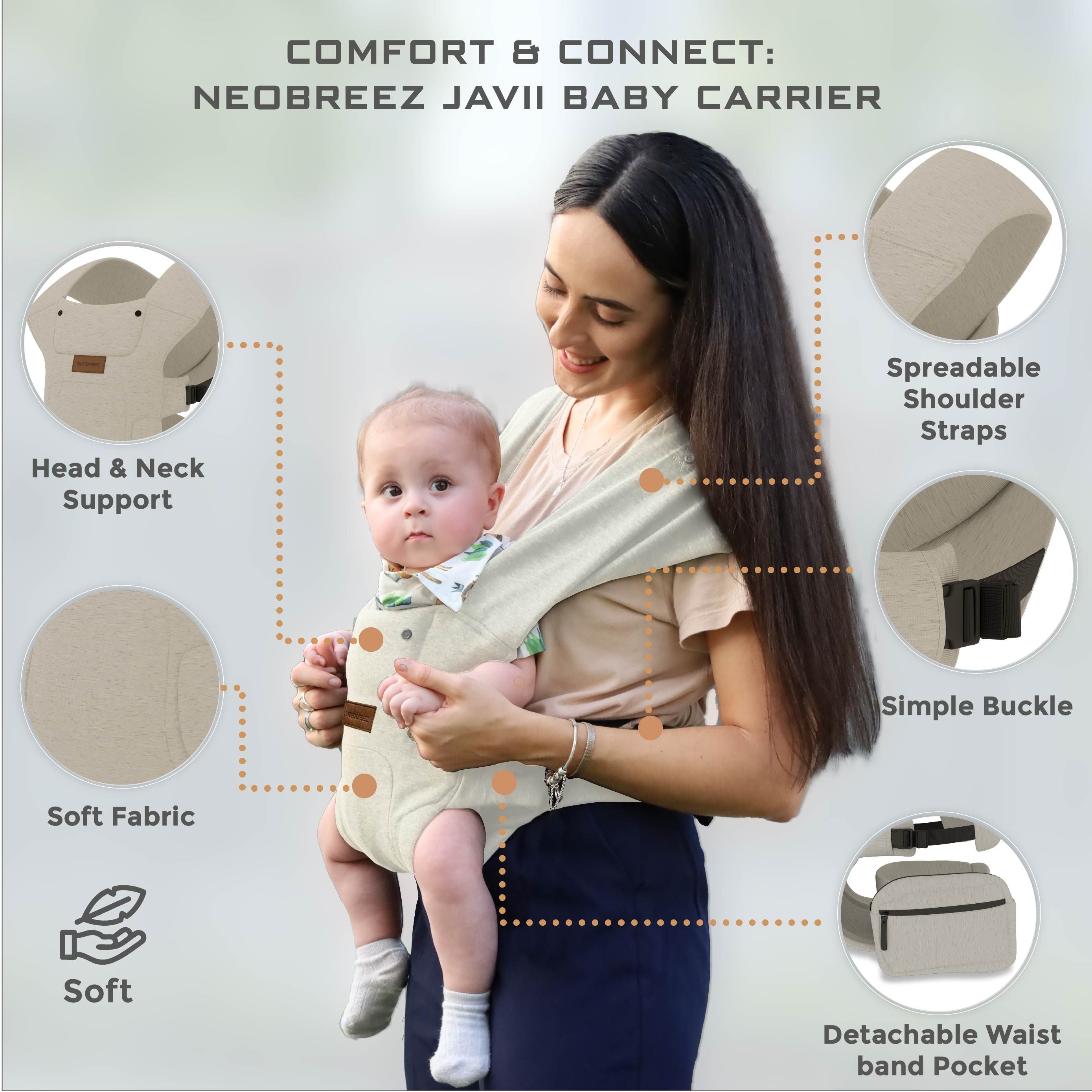 Neobreez Zavii Convertible Baby Carrier, Newborn to Toddler