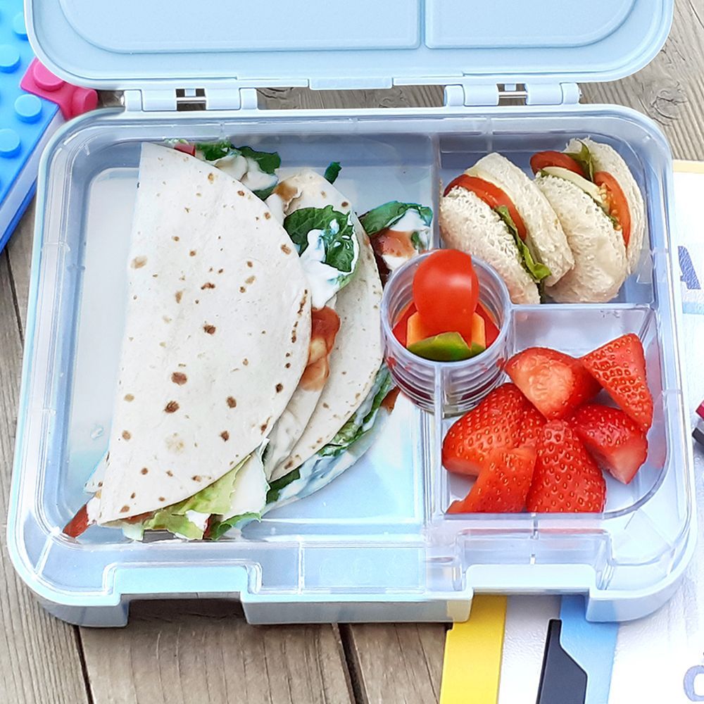 Eazy Kids 4 Compartment Bento Lunch Box (Shark Blue)