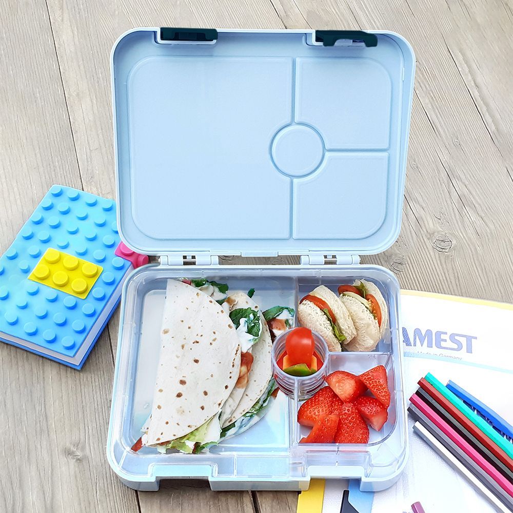 Eazy Kids 4 Compartment Bento Lunch Box (Shark Blue)