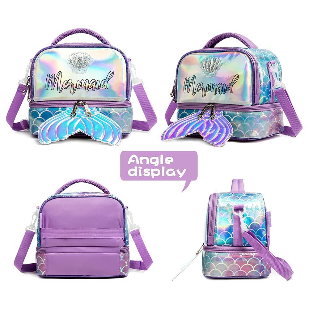 Eazy Kids Printed Lunch Bag (Mermaid Purple)