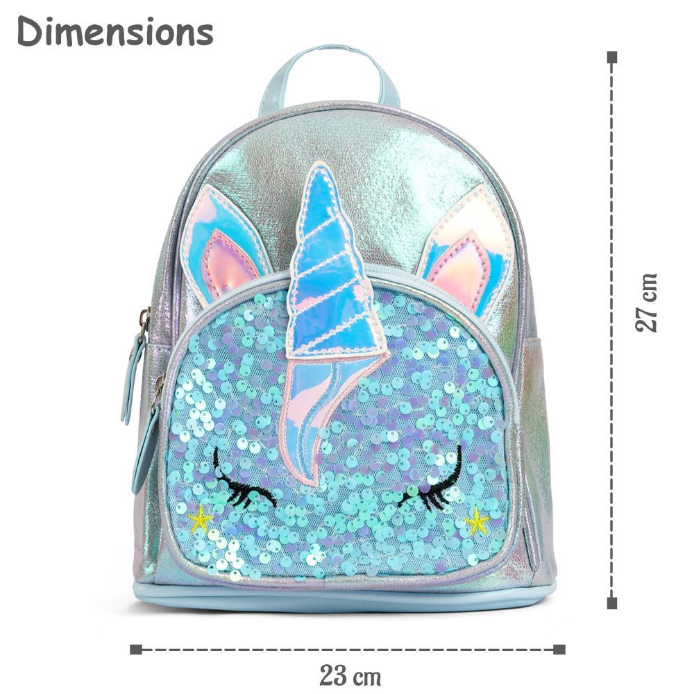 Eazy Kids School Backpack Sequin Unicorn (Green)
