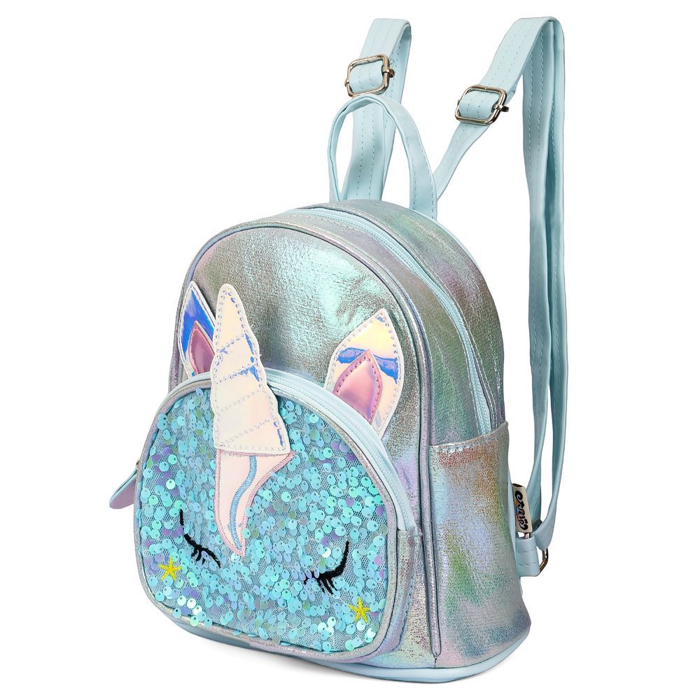 Eazy Kids School Backpack Sequin Unicorn (Green)
