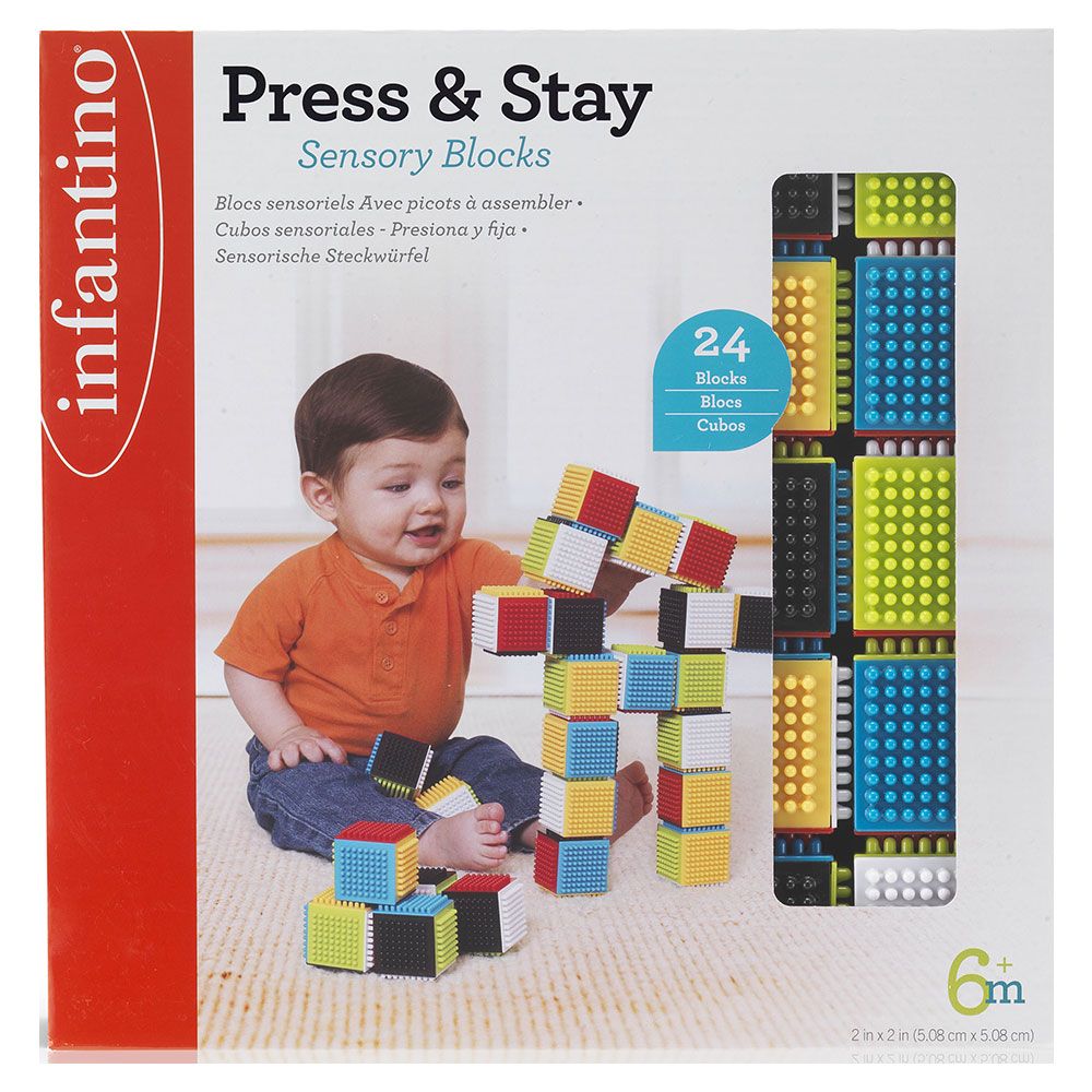 Infantino Baby Press & Stay Sensory Block Activity Toy