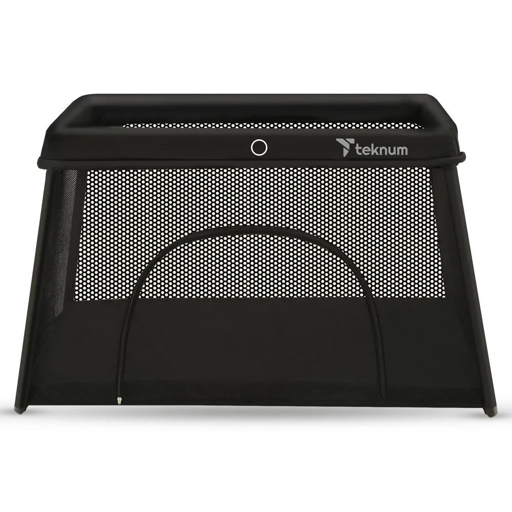 Teknum Portable Quick fold Playard & Cot with Zipper Door & Carry Bag (Midnight Black)