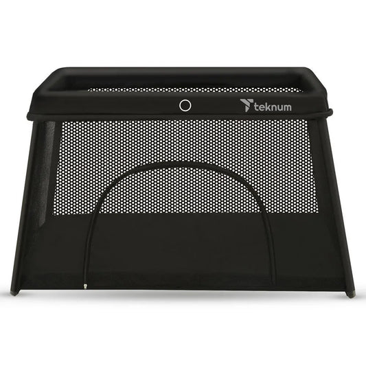 Teknum Portable Quick fold Playard & Cot with Zipper Door & Carry Bag (Midnight Black)