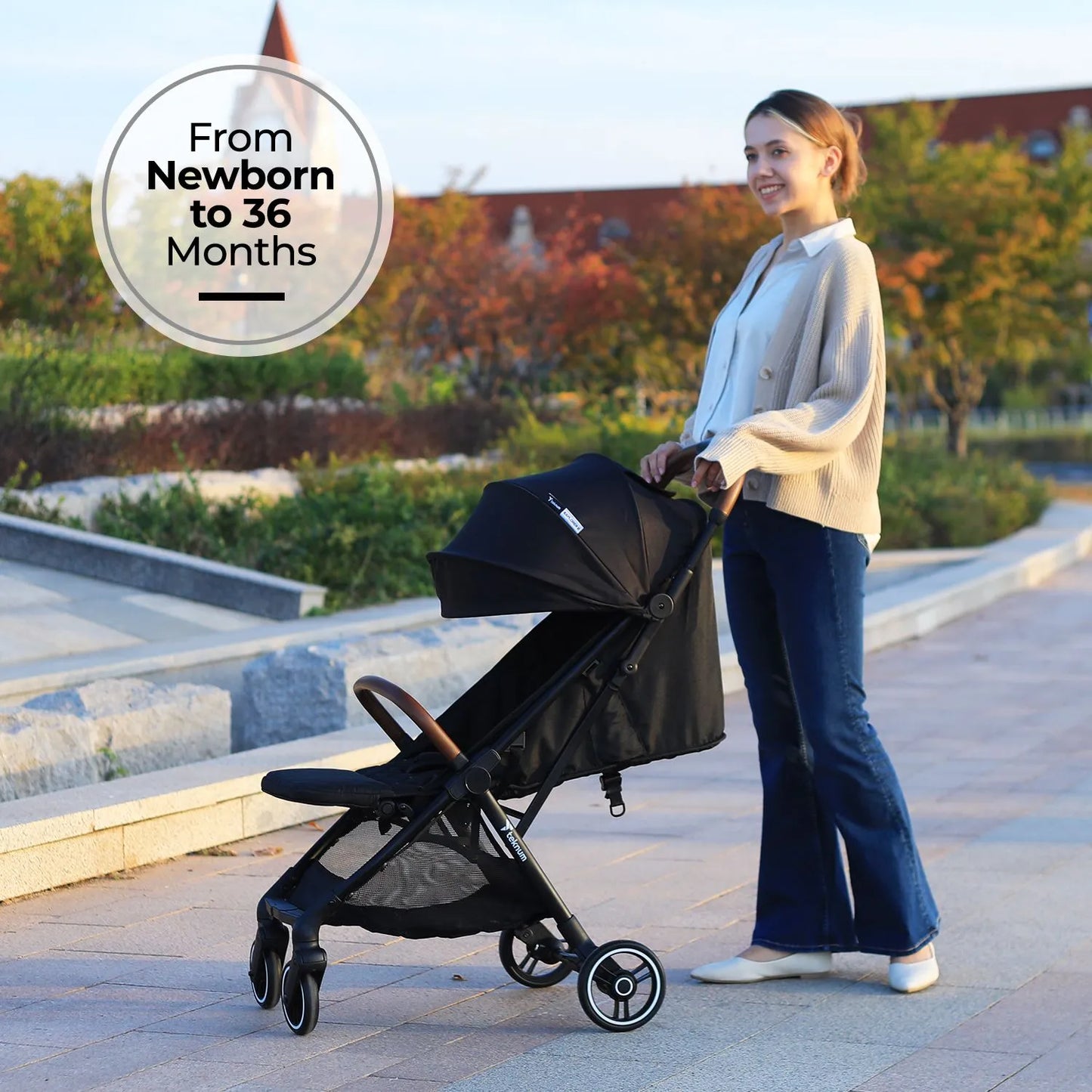 عربة أطفال تيكنوم للسفر «إكسبلورر 2» (أسود)