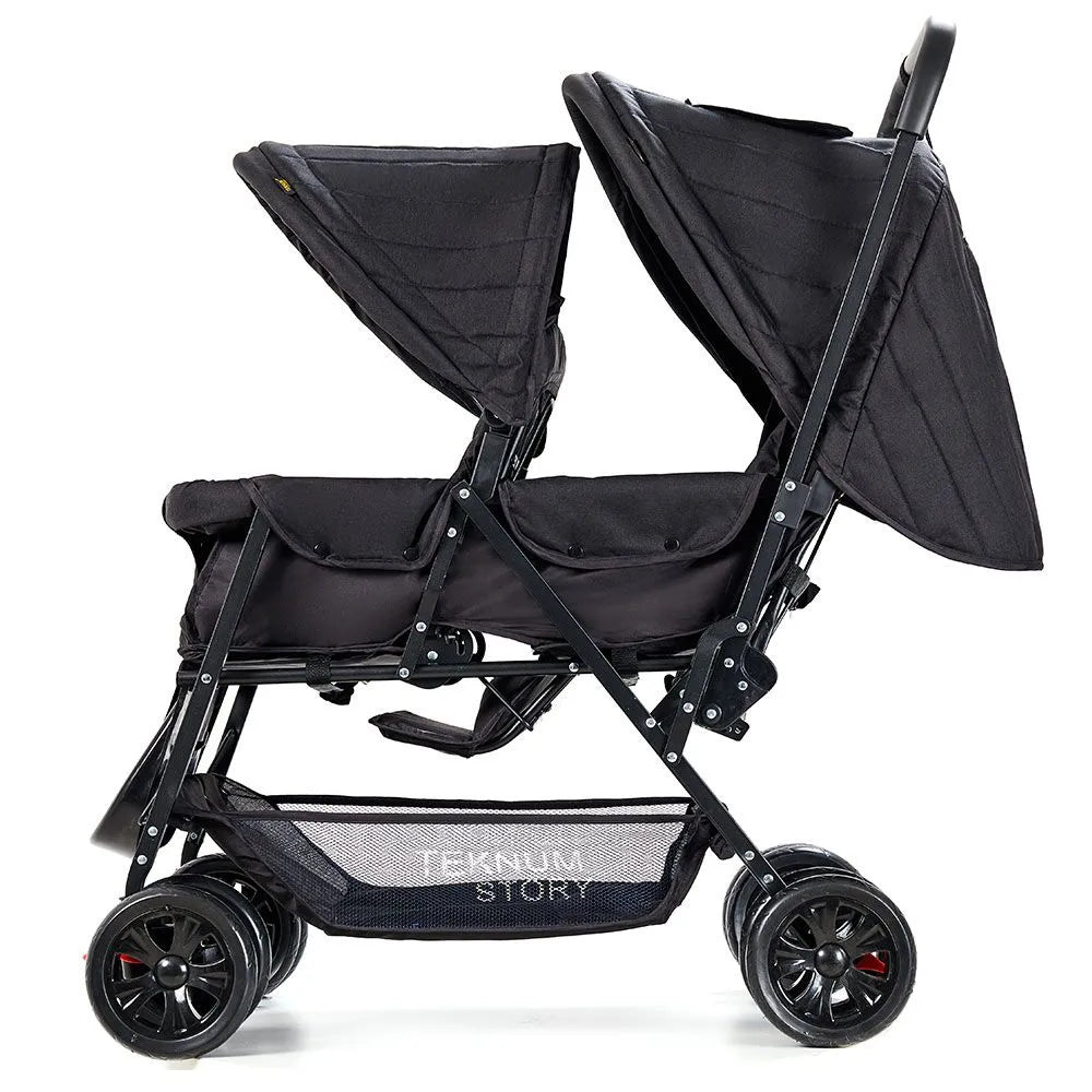 Teknum Double Baby Stroller (Black)