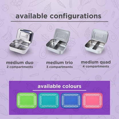 LunchBots Trio Bento Box 3 Compartments (Medium, 600ml)