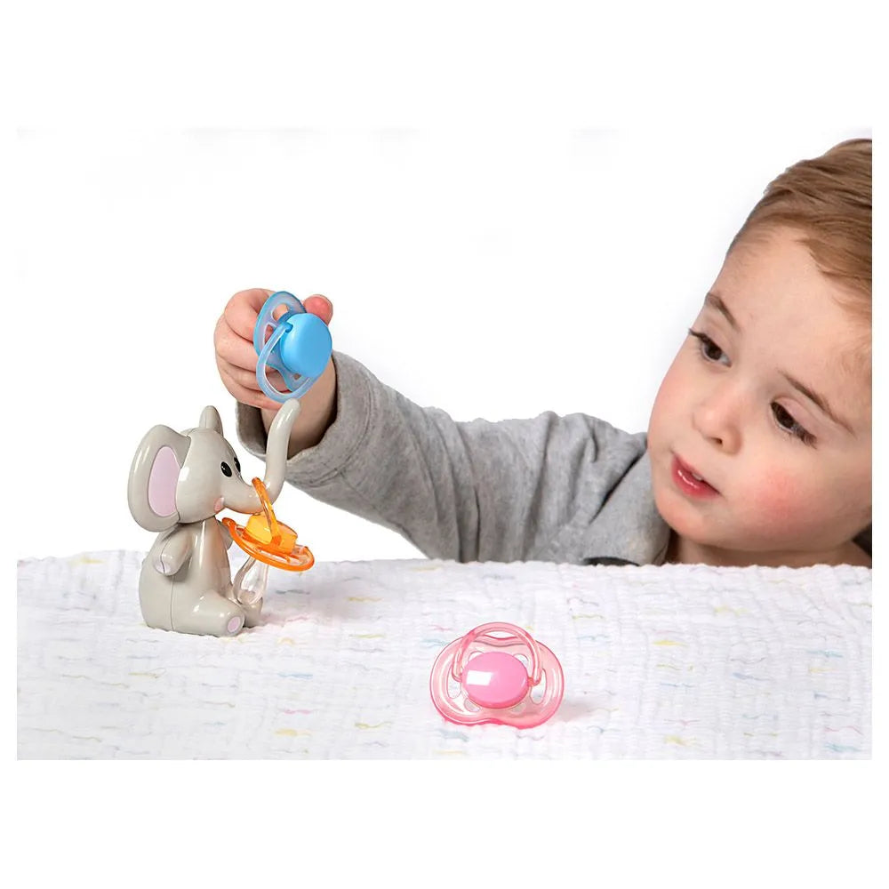 Melii Elephant Pacifier Holder (Grey Ears)