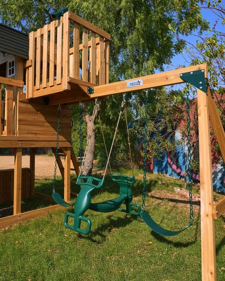 Dynamic Sports Arabian Leopard Wooden Swing Set