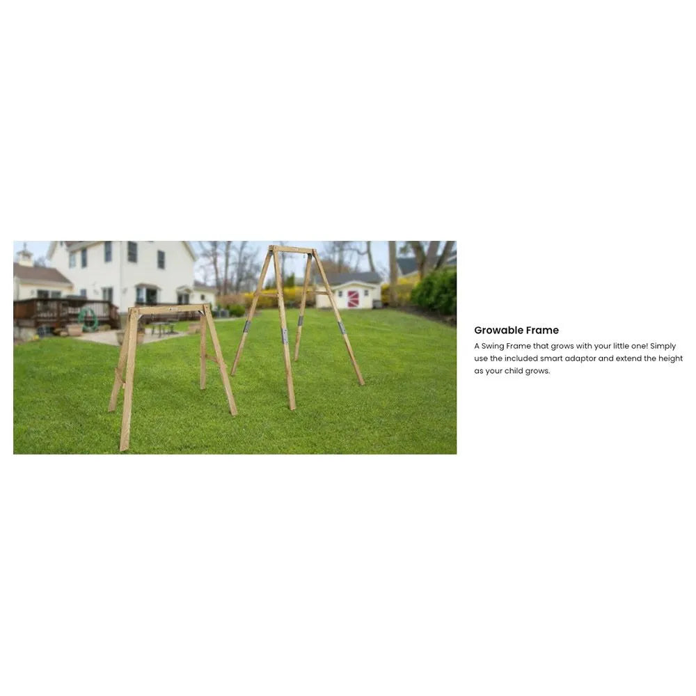 Dynamic Sports Growing Giraffe Wooden Swing Set