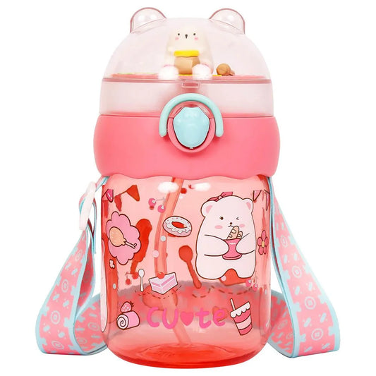 زجاجة ماء للأطفال من إيزي كيدز مع ماصة (580ml)