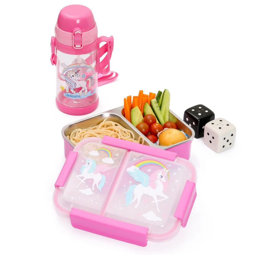 Eazy Kids Steel Bento Insulated Lunch Box (Pink)