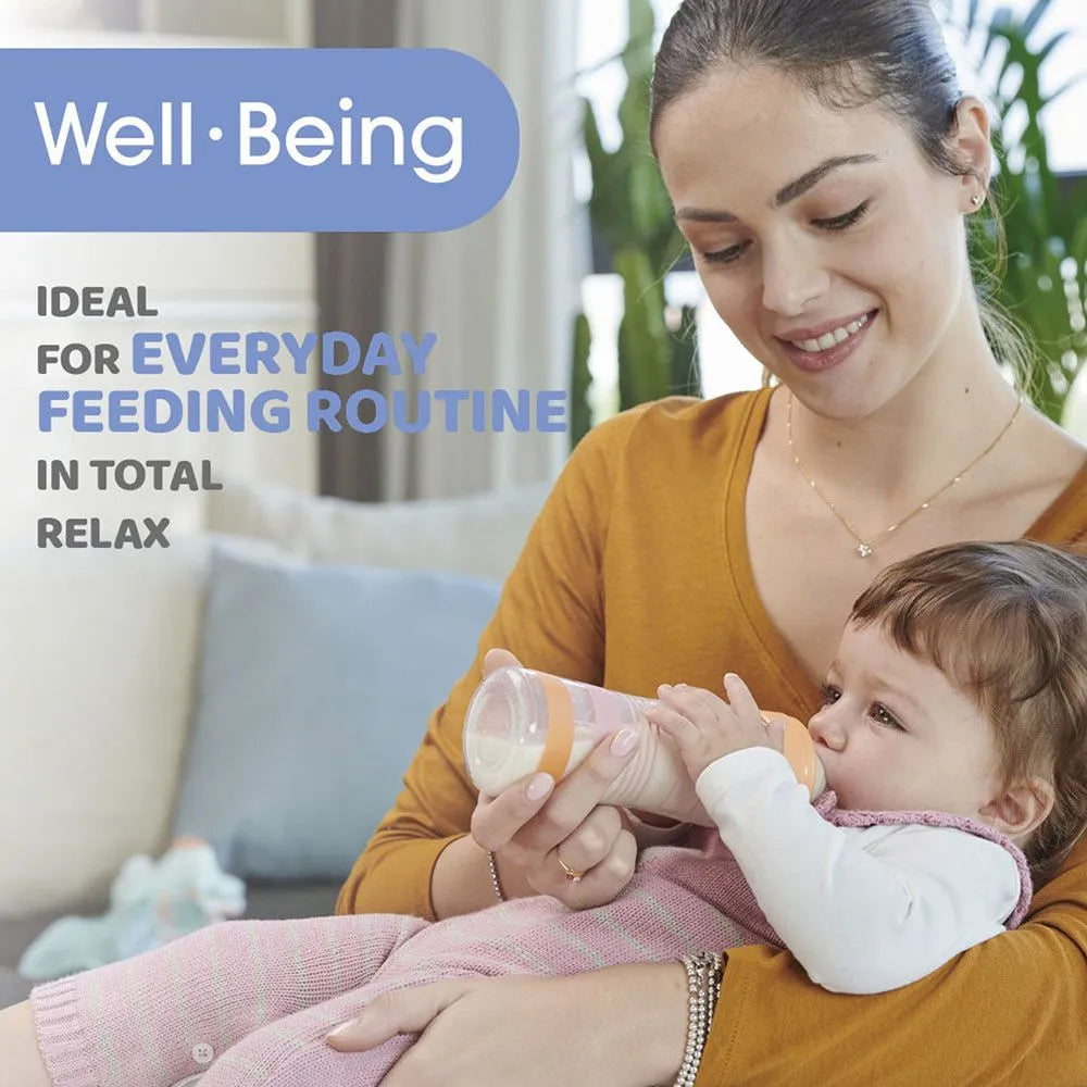 Chicco Well-Being Feeding Bottle - Fast Flow Silicone Nipple (330 ml)
