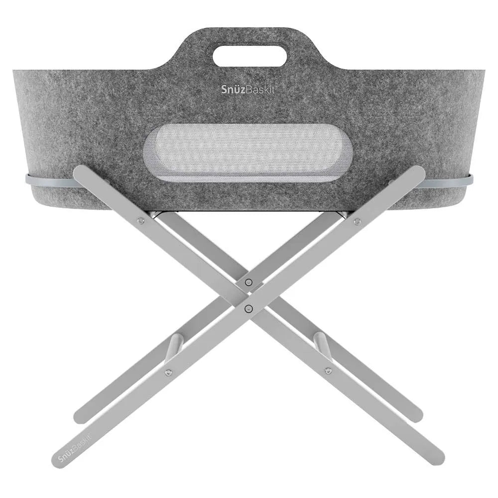 SnuzBaskit Dark Grey Moses Basket & Stand Set