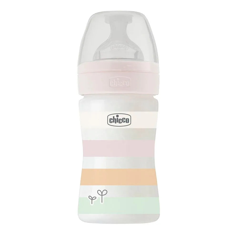 Chicco Well-Being Feeding Bottle - Slow Flow Silicone Nipple (150 ml)