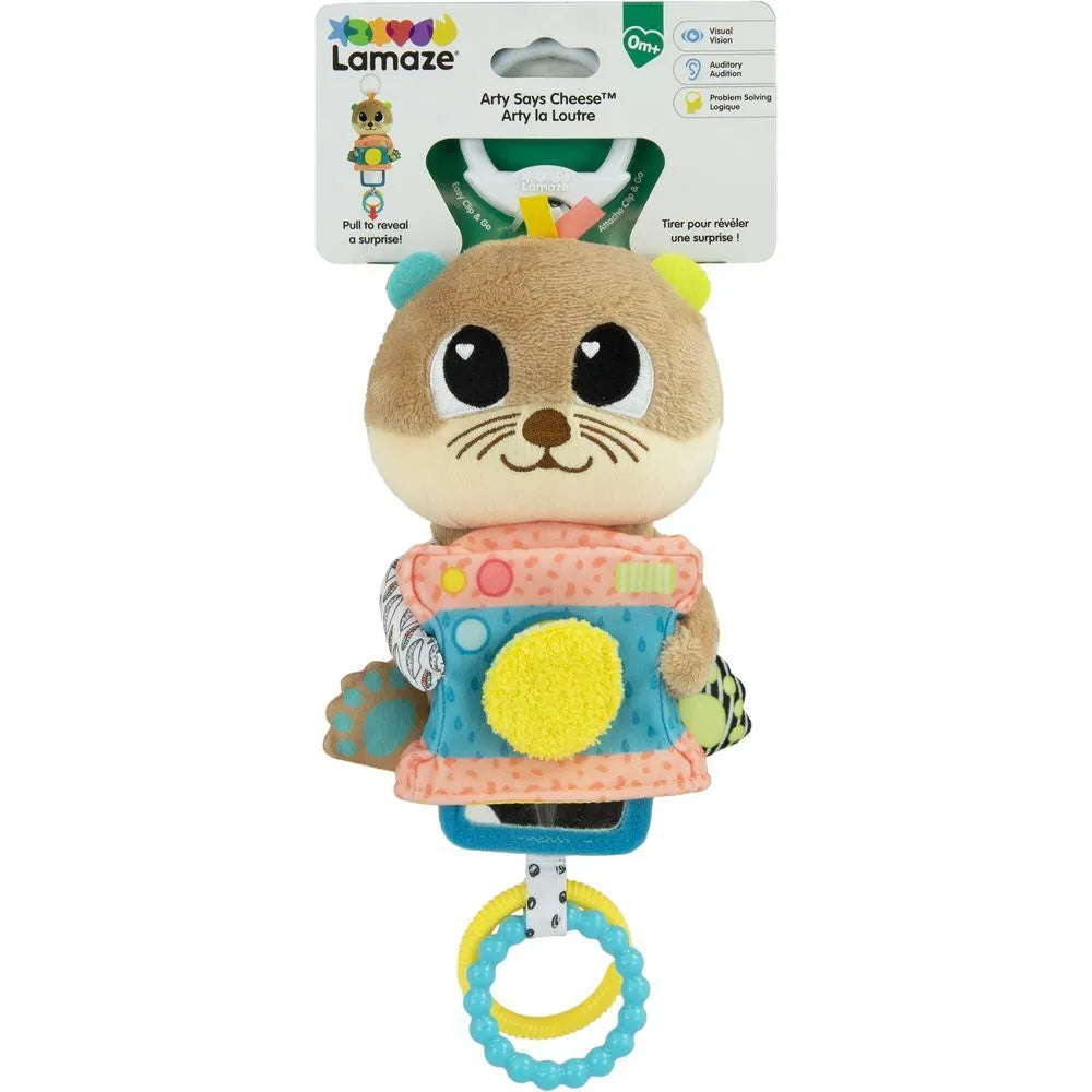 Lamaze Arty Says Cheese Otter Clip And Go Pram Toy