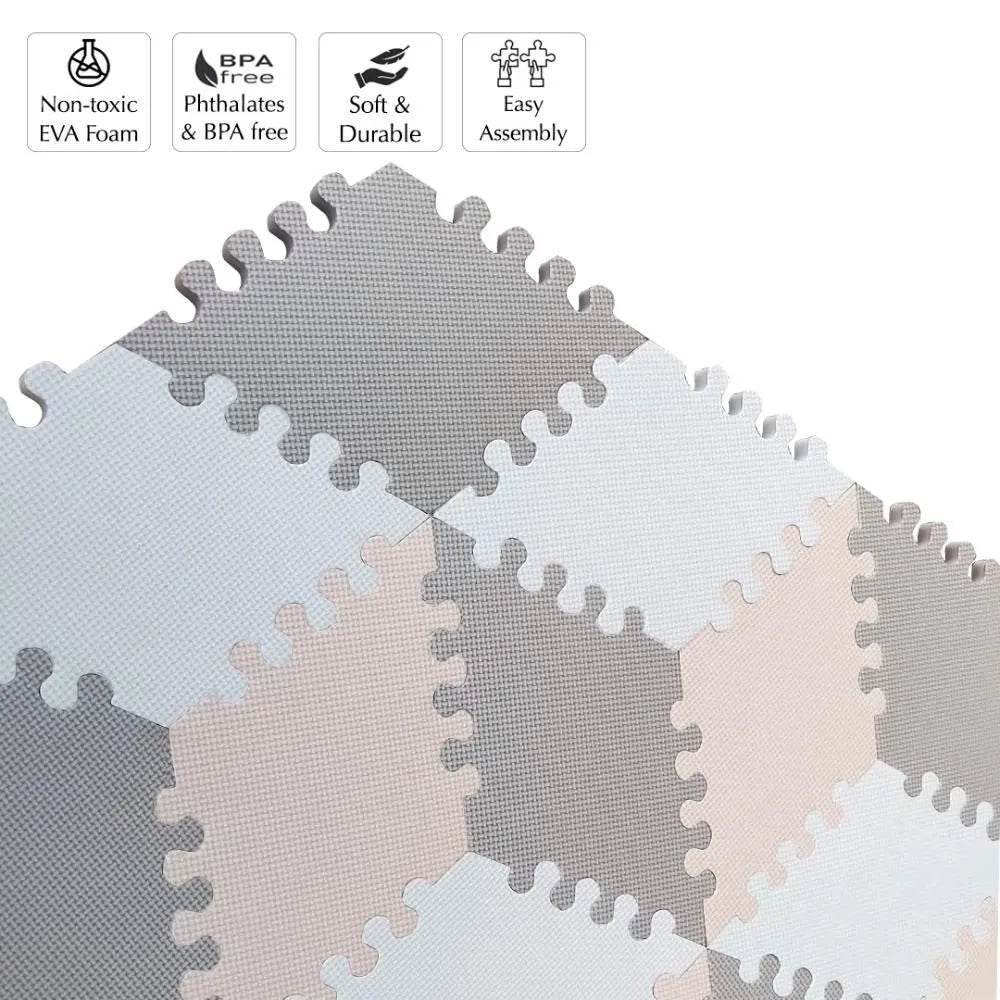 Bumble & Bird BabySafe Play Mat Multi-Shape (Peach & Brown)